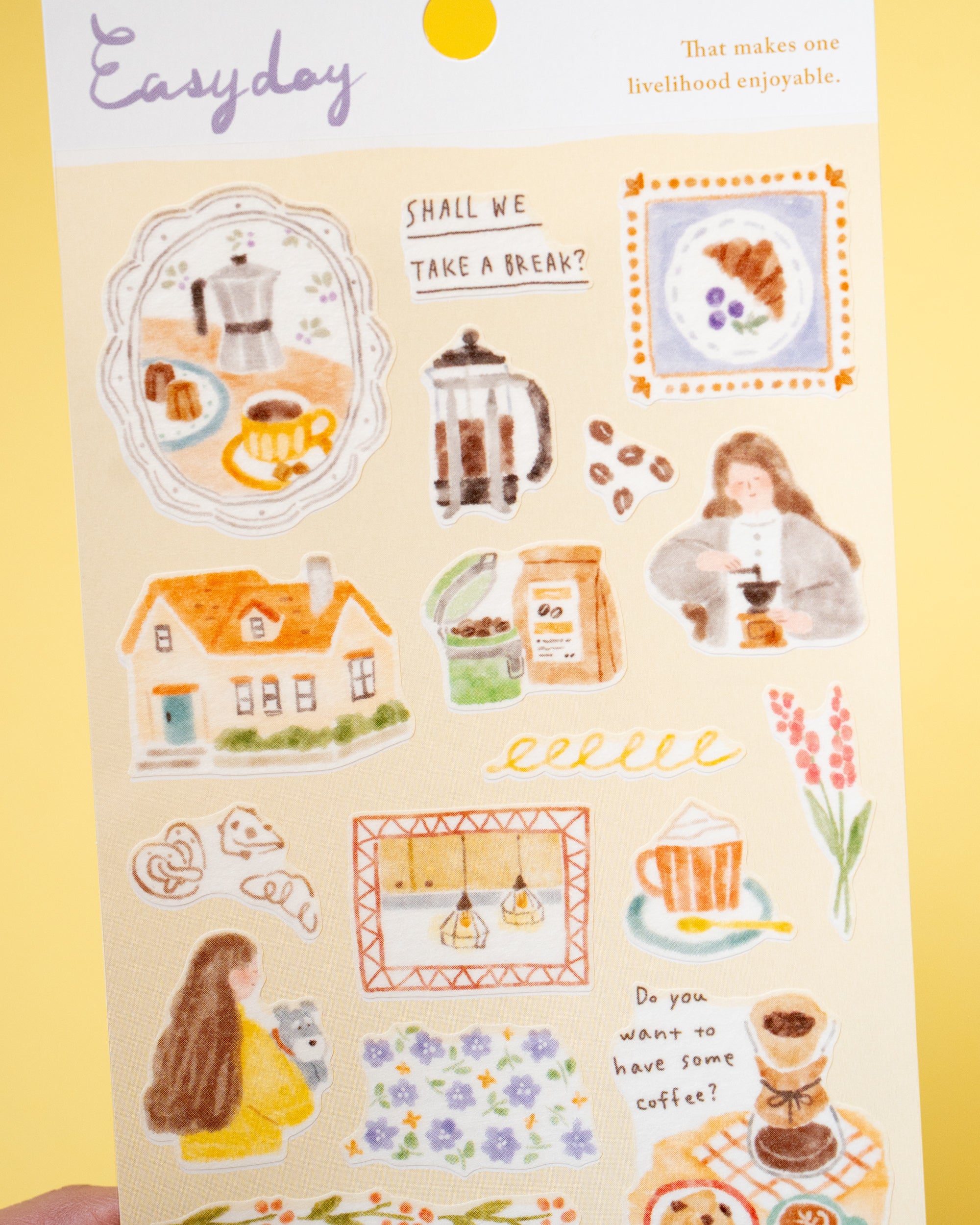 Stickers Coffee Easy Day Mind Wave