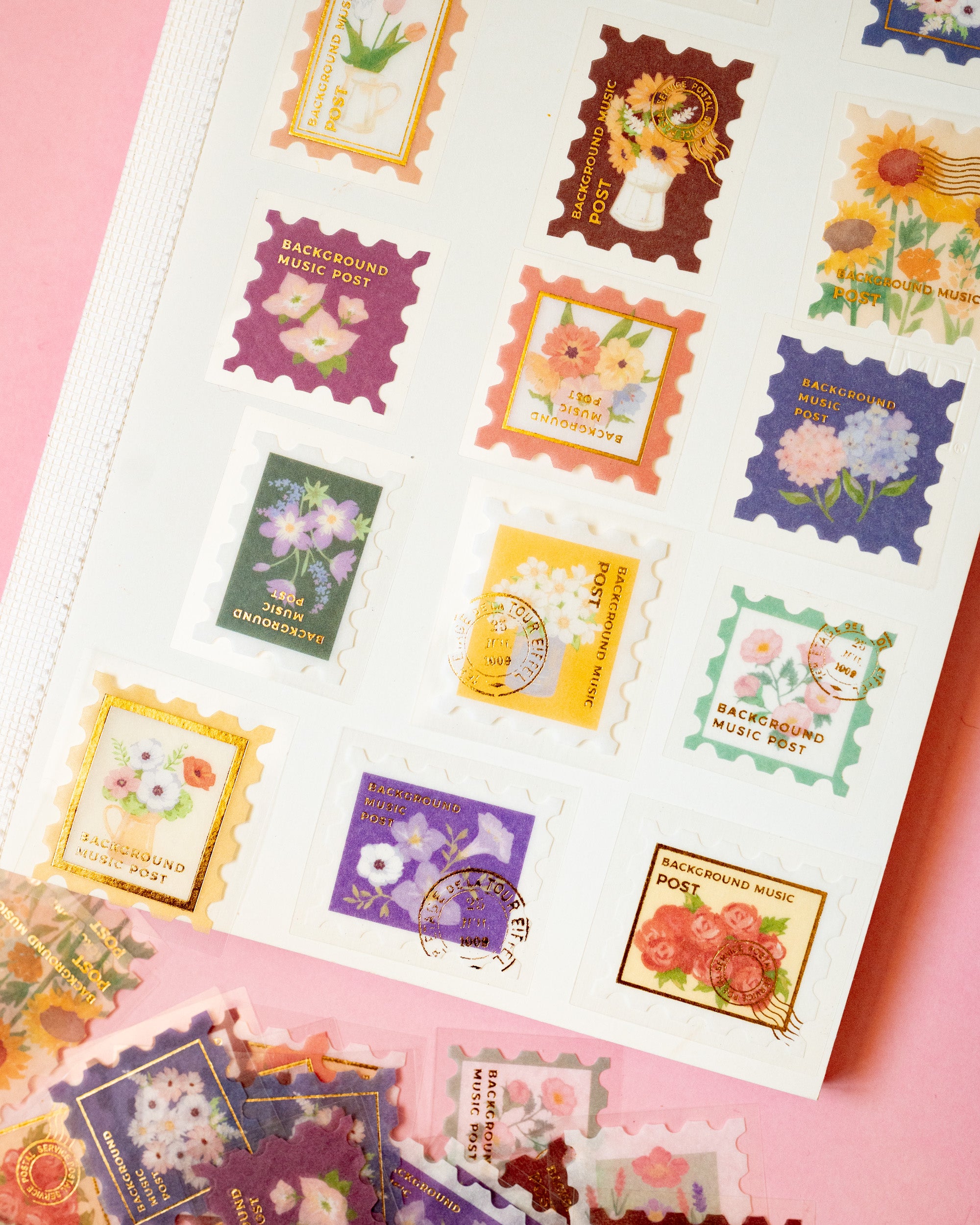Washi Flakes Autocollants Timbres Fleurs