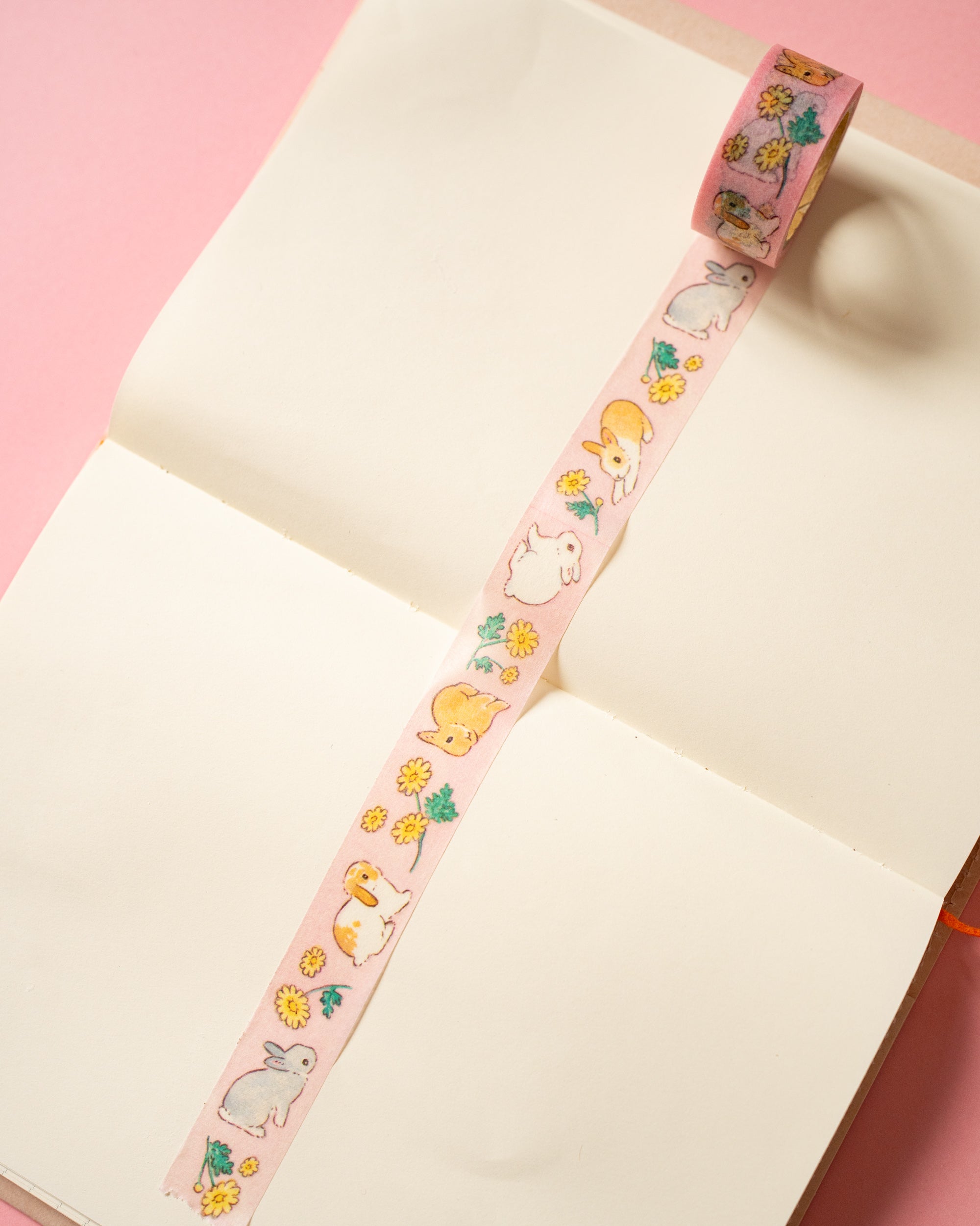 Masking Tape Lapin et Fleurs