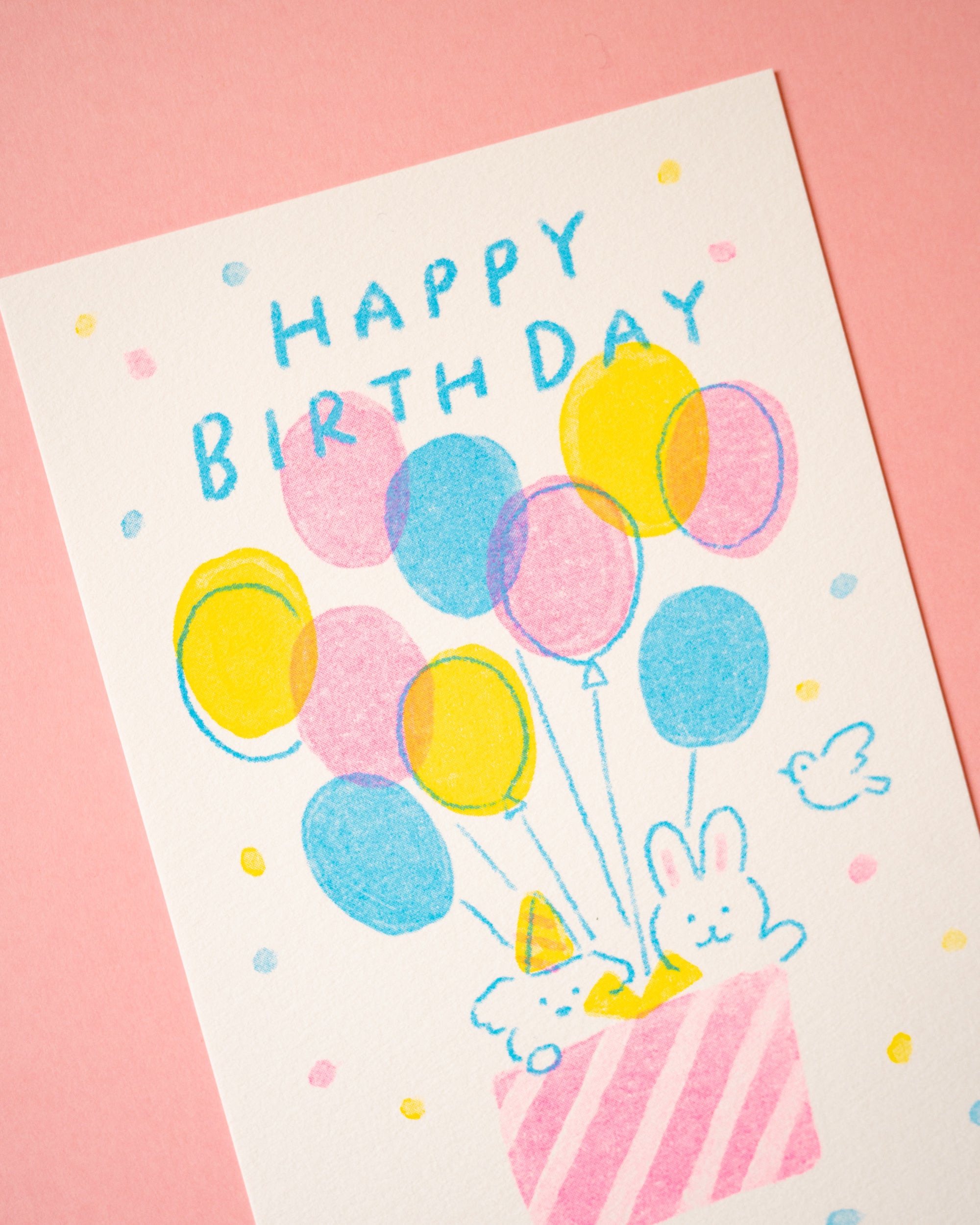 Carte d'Anniversaire Ballons Retro Print