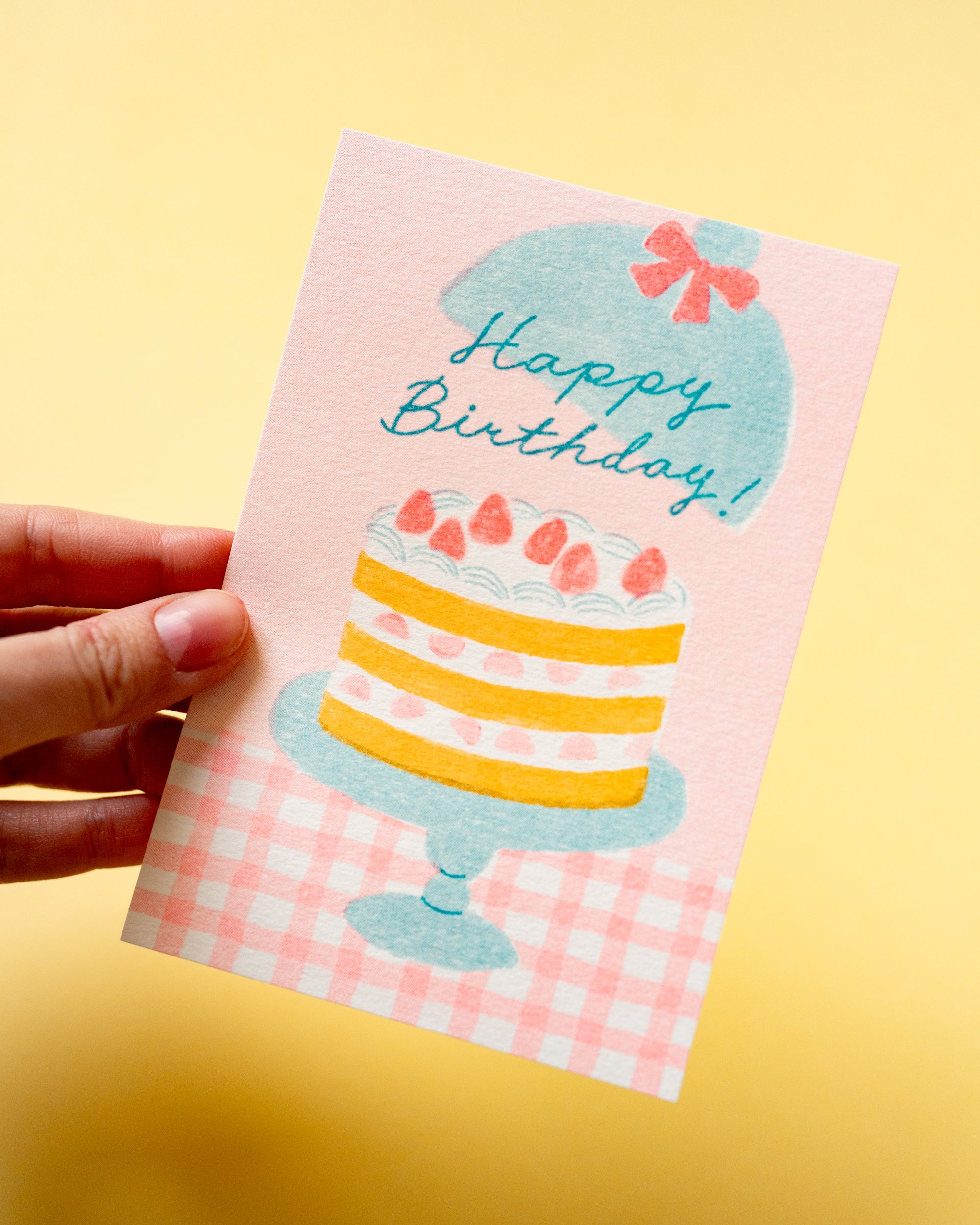 Carte d'Anniversaire Gâteau aux Fraises