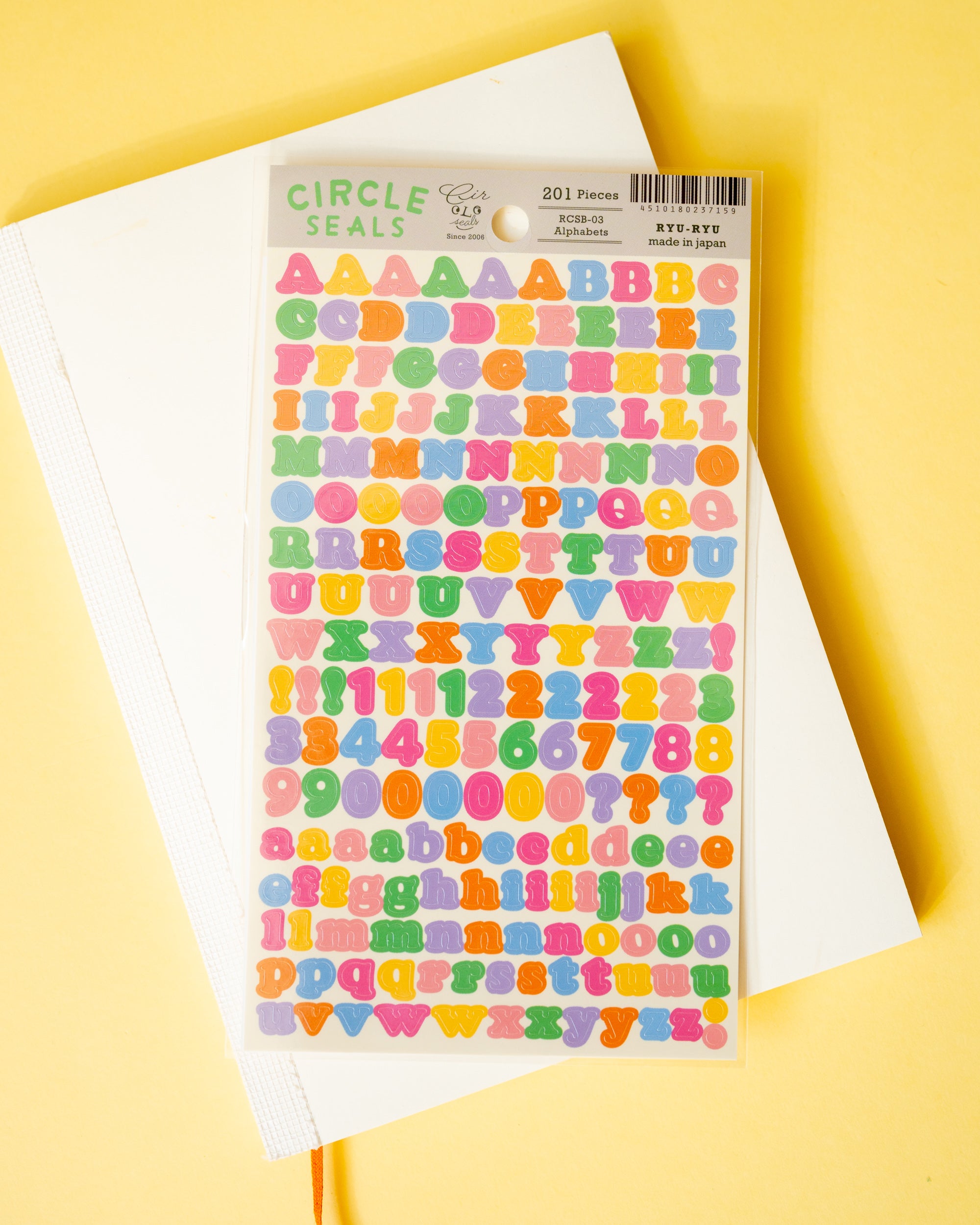 Stickers Chiffres et Alphabet Multicolores Circle Seals