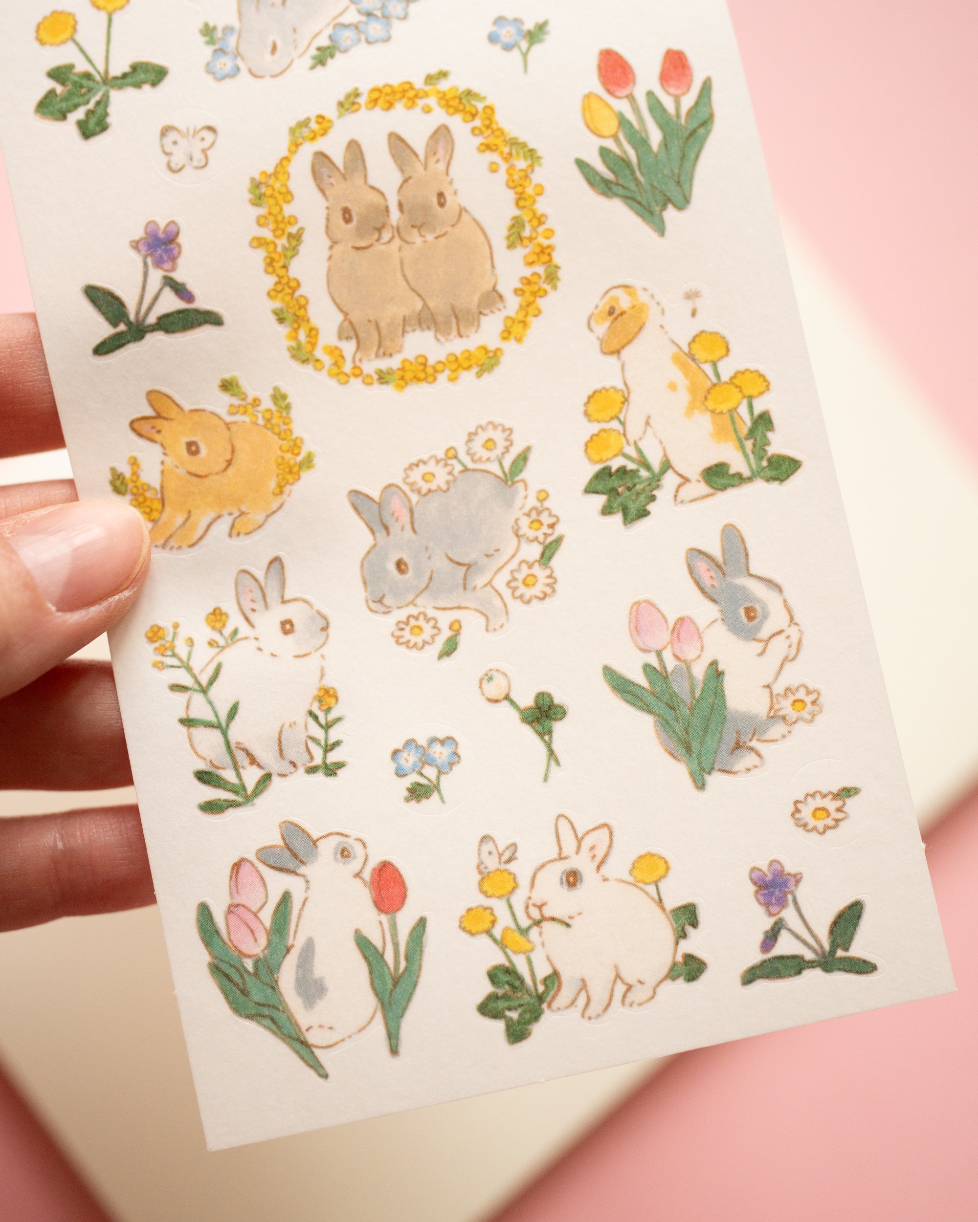 Stickers Lapins Printemps