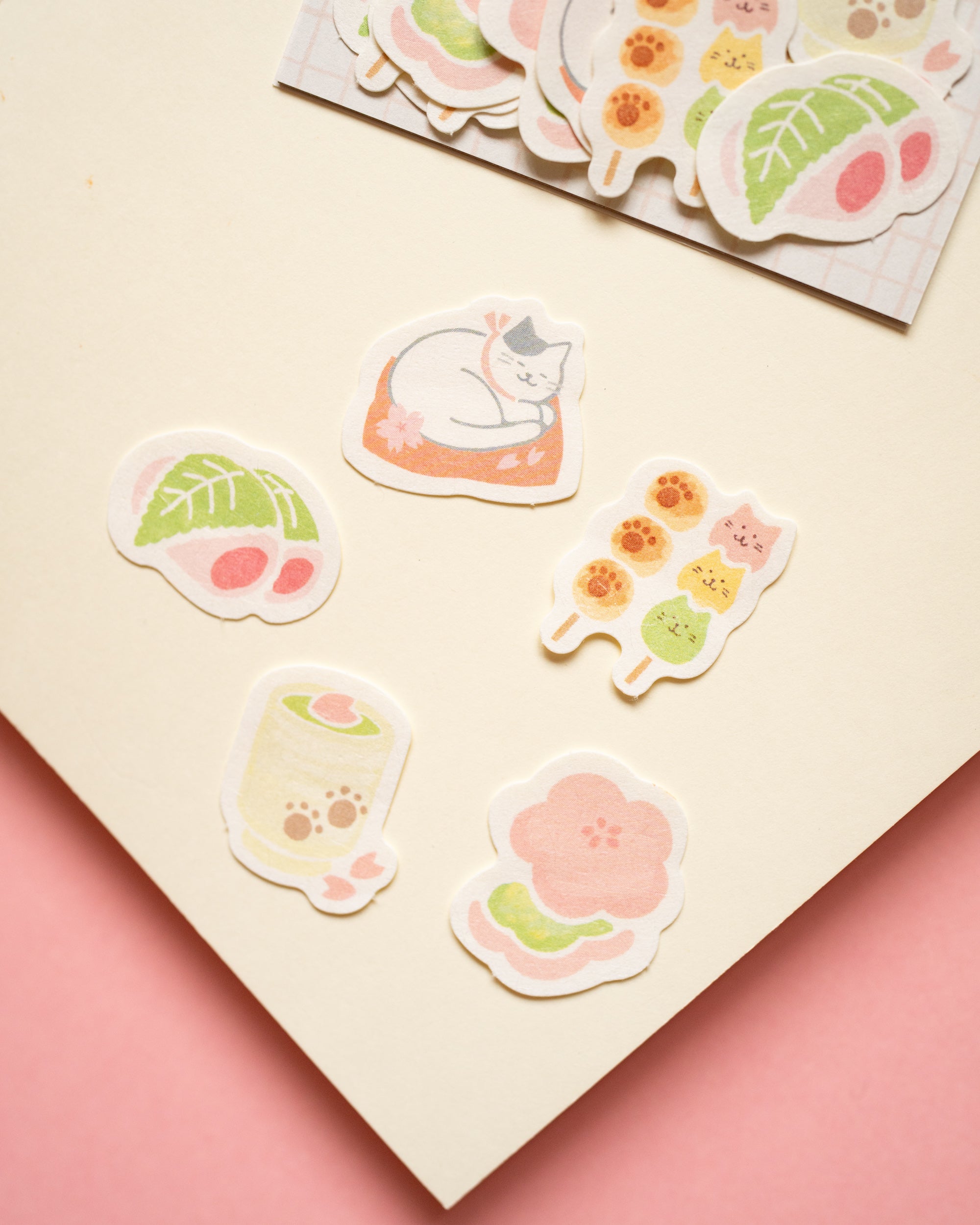 Stickers Flocons en Washi Chien Chat et Douceurs Japonaises