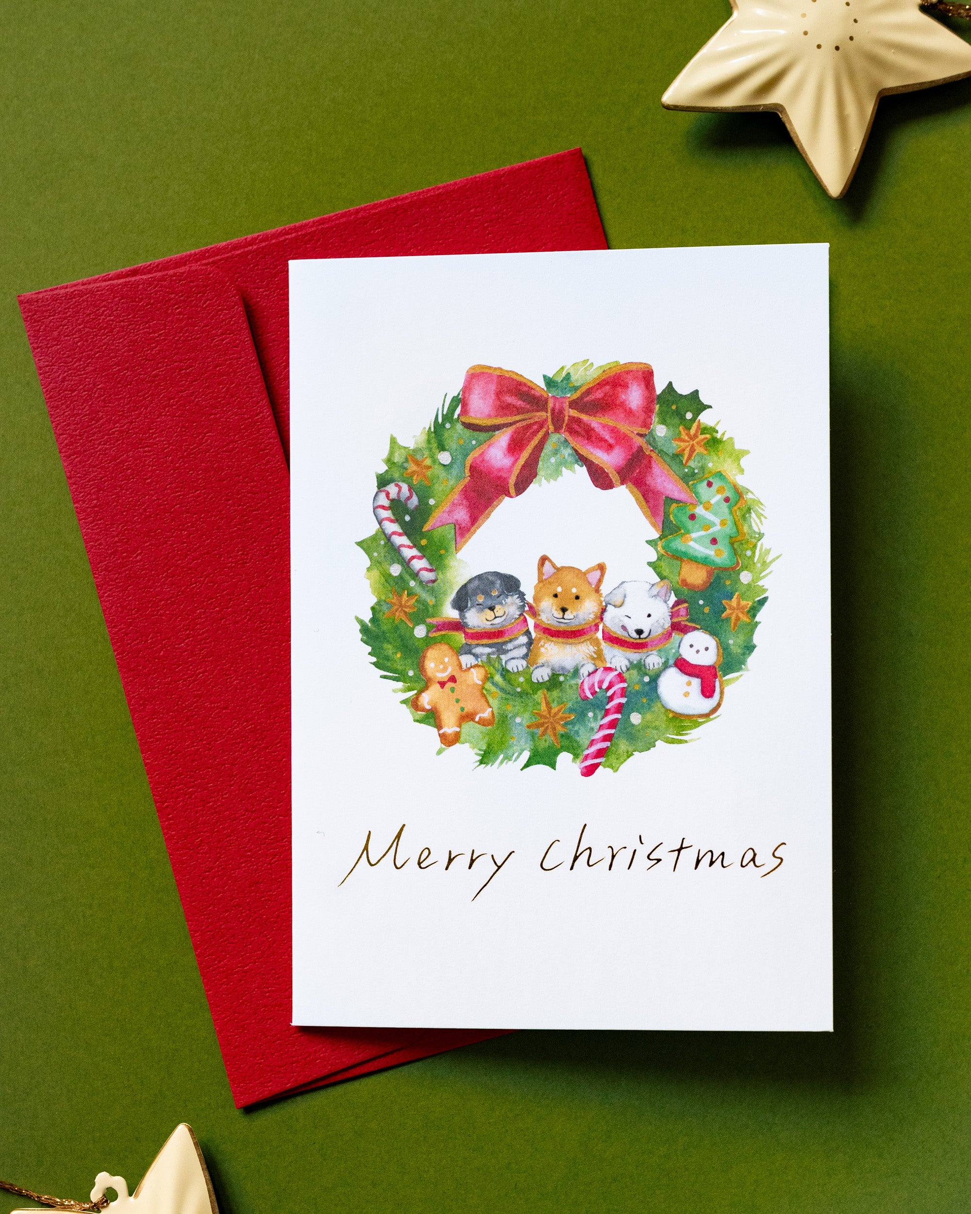 Carte de Noël Pop-up Chiens Shiba